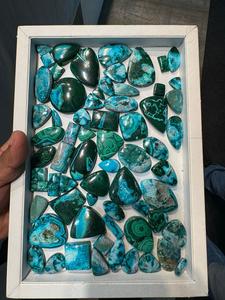 IGI certificado Natural azurita malaquita cabujón corte ovalado 9mm azul verde piedra preciosa cuarzo y ópalo Material 8mm Altura tamaño libre - Product Image 3