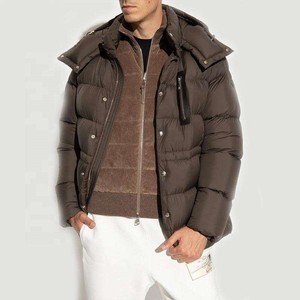 Wholesale Premium Quality <b>Men's</b> Puffer <b>Jacket</b> Winter Custom Logo Print Zipper Stand Waterproof Full Sleeves <b>Canvas</b> Material - Product Image 2
