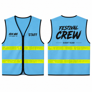 Gilet de sécurité réfléchissant haute visibilité personnalisé pour le personnel et les bénévoles des festivals de musique en plein air, avec logo - Product Image 3