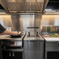 Remorque alimentaire mobile d'extérieur entièrement équipée, chariot de vente de frites, cuisine mobile pour la transformation des légumes, entreprise de restauration de rue