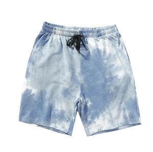 Shorts de sport respirants pour hommes en coton et polyester, motif tie-dye, taille haute élastique, logo personnalisé, motif uni - Vente en gros - Product Image 1