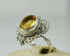 Solid 925 Sterling Silver Women's Wedding Fine Silver Ring Handmade with Natural <b>Citrine</b> Gemstone Rhodium Plated <b>Jewelry</b> - Product Image 6