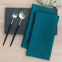 Nouvelles serviettes en coton doux et agréable pour la peau, bleu turquoise, faites à la main, simples, 16x16 pouces, carrées, avec logo personnalisé, pour mariages