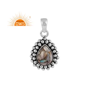 Meilleure vente pendentif en argent sterling 925 oxydé Mojave cuivre opale éthiopienne pierre précieuse fabricant de bijoux personnalisés - Product Image 1