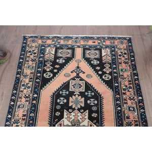 Alfombra Turca de 4x6.5 pies, Alfombra Vintage con Diseño Floral Azul - Product Image 4