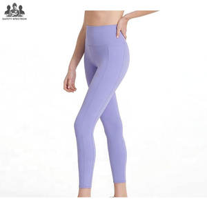 2025 Hot Design Mid Elastic Waist Solid <b>Yoga</b> <b>Leggings</b> for Women Breathable Windproof Eco-Friendly Tummy Control Quick Dry - Product Image 4