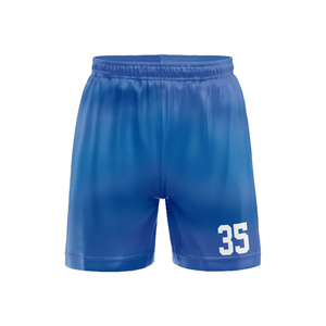 Unisex Blue Basketball Shorts With Number 35 Sublimated Print Quick Dry Polyester Elastic Waist Regular Fit Adult Sports Shorts - Product Image 5
