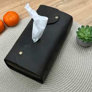 Boîte à mouchoirs en cuir porte-serviettes conteneur Table à manger décor maison voiture porte-serviettes organisateur personnalisé LBTC-0015 - Product Image 5