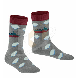 Chaussettes tricotées dernière conception Chaussettes tricotées en tissu 100% coton fabriquées dans le meilleur matériau Chaussettes athlétiques - Product Image 3