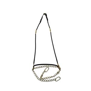 บังเหียนม้าสแตนเลสประดับลูกปัดพร้อมโซ่ |   อุปกรณ์ขี่ม้าแบบมีสไตล์ ทนทาน และสะดวกสบาย - Product Image 1