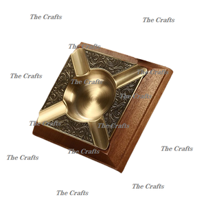 Cendrier à tabac en fer et en bois avec la meilleure qualité Cendrier à cigares de forme carrée pour accessoires de table - Product Image 2