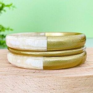 LOOKING HORN Bracelet en corne de vache de buffle naturelle et de luxe fait à la main pour hommes et femmes - Product Image 6