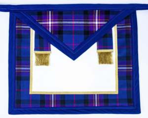 Masonic Blue Lodge Past Master <b>Gold</b> Plated <b>Chain</b> Collar Made in Blue Velvet Lambskin Leather Masonic Royal Arch Provincial Apron - Product Image 5