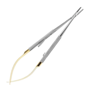 Pince chirurgicale droite en acier inoxydable de haute qualité demi-or Micro porte-aiguille BY IMANS - Product Image 2