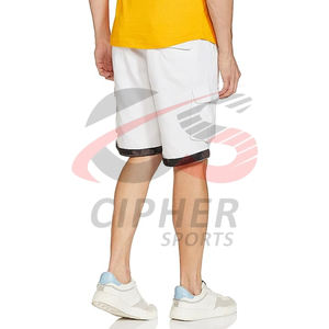 กางเกงขาสั้นผ้าฝ้ายโพลีเอสเตอร์สำหรับผู้ชายกางเกงขาสั้นเล่นกีฬาแบบเรียบใส่เล่นยิมฟิตเนสฤดูร้อนออกแบบได้ตามต้องการ - Product Image 4