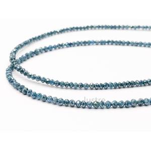 Collier de perles en diamant bleu AAA+ - Perles facettées de qualité supérieure - Bijoux en perles rondes - Collier en diamant bleu naturel rare - Product Image 3