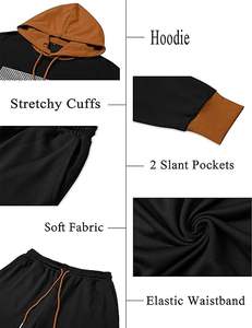 Ensemble de survêtement de course à pied de haute qualité respirant à capuche lourd imprimé uni deux pièces pour l'entraînement physique - Product Image 6