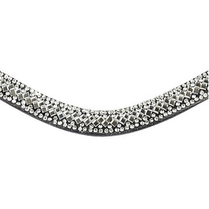 Cristales de vidrio blanco de seis capas aceptados por OEM, banda para cejas enjoyada con diamantes para productos de cuero de caballo Premium ecuestre - Product Image 1