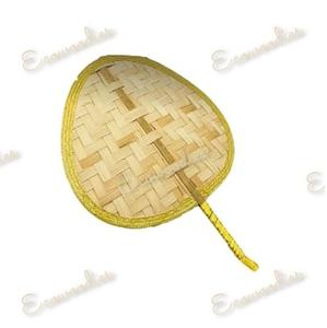 พัดลมมือถือไม้ไผ่ธรรมชาติสไตล์วินเทจด้ามยาวทอรูปวงรีสำหรับใช้ส่วนตัวผลิตภัณฑ์บ้านอัจฉริยะ - Product Image 1