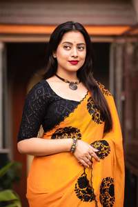 Dernier Designer Satin Soie Noir Séquence Travail Saree Par Fab Zone - Product Image 2