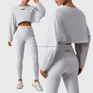 ชุดโยคะสองชิ้นสำหรับฟิตเนสยิมของผู้หญิงเลกกิ้งโยคะลายพื้นมีโลโก้เอวกลางสำหรับออกกำลังกายใน2025 - Product Image 1