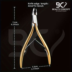 Cortauñas Profesional de Acero Inoxidable Color Dorado, Duradero, con Abertura de Mandíbula Ancha y Cuchilla Puntiaguda para Uñas Gruesas - Product Image 4