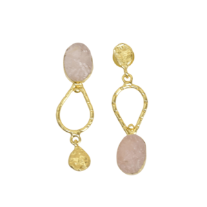 Boucles d'oreilles pendantes en laiton tendance, fabrication artisanale, semi-précieuses, plaquées rhodium, motif unique de créateur, qualité supérieure, prêtes pour le B2B - Product Image 2