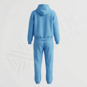 ชุดเซ็ตเสื้อฮู้ดดี้และกางเกงขายาวผ้าฝ้ายพิมพ์ลายนูน 3 มิติ สไตล์สตรีทแวร์ ไม่มีเชือกผูกชายเสื้อ ทรงครอป สำหรับฤดูหนาว เหมาะสำหรับผู้ชายและผู้หญิง  ชุดกีฬา - Product Image 2