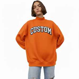 Novedad: Sudaderas de Forro Polar Extra Grandes para Mujer, Cuello Alto Simulado, con Logotipo Frontal, Impresión Personalizada, Venta al Por Mayor - Product Image 2