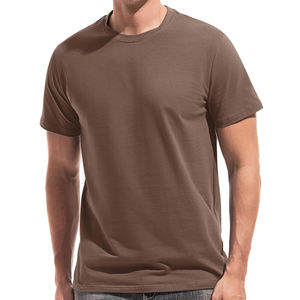 T-shirt en coton pour homme, manches courtes, col rond, coupe classique, décontracté, jersey uni, tricoté, teinture unie - Product Image 1