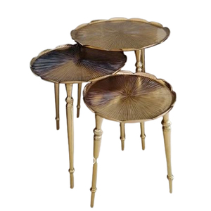 Mesa auxiliar pulida brillante Aluminio Metal Único Lujo Hogar Hotel Restaurante Muebles Accesorios Mesa auxiliar - Product Image 2