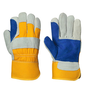 Gants de jardin à paume complète Gants de main en cuir Vente en gros Gants de travail industriel en cuir de vache fendu - Product Image 1