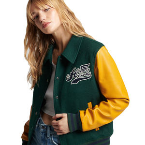 2022 chaquetas universitarias de béisbol de talla grande personalizadas para mujer, manga de cuero de alta calidad al por mayor para la temporada de invierno - Product Image 1