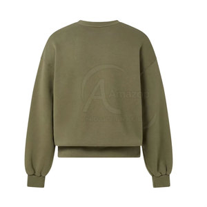 เสื้อสเวตเชิ้ตคอกลมทรงโอเวอร์ไซส์ แขนทรงกระบอก ผ้าเฟรนช์เทอร์รี่ โพลีเอสเตอร์/คอตตอน สำหรับผู้ชาย ฤดูใบไม้ร่วง น้ำหนัก 340GSM ขายส่ง - Product Image 2