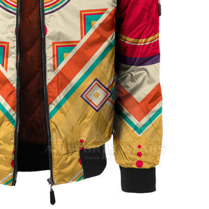 Chaqueta de bombardero de satén por sublimación para hombre de secado rápido de talla grande, ropa cómoda, chaquetas de bombardero por sublimación hechas en Pakistán - Product Image 3