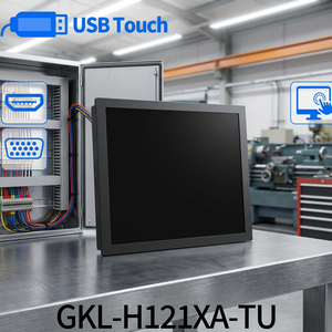 Moniteur tactile industriel PNP à connexion rapide et durable, moniteur USB résistif avec supports de montage sur panneau - Product Image 1