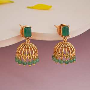Boucles d'oreilles pendantes style antique avec pompon, en alliage de cuivre et de zinc, bijoux religieux tendance pour mariage 185528 - Product Image 2