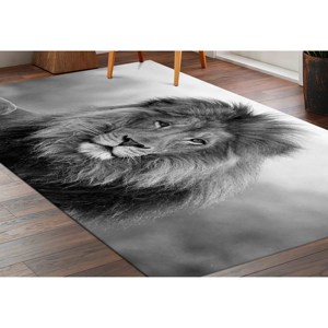 Alfombra con Estampado de León: Alfombra Grande con Diseño Animal, Fácil de Limpiar, Decoración para Salón, Alfombra Delgada No Tejida - Product Image 4