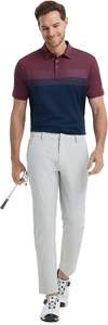 Polo de golf à manches courtes pour hommes coupe sèche et performance, t-shirts évacuant l'humidité avec impression poitrine et bloc de couleurs - Product Image 5