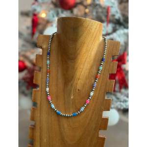 Collier de perles opale et argent sterling, style Navajo, idéal pour les occasions spéciales - Product Image 2