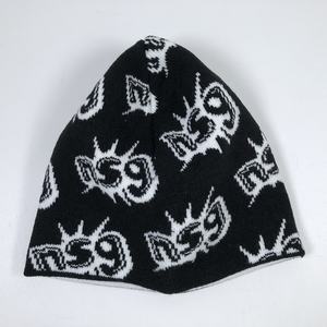 Gorro de Invierno Acrílico Negro de Alta Calidad, Personalizado, Unisex, con Estampado Completo, sin Puños, Tipo Beanie - Product Image 3