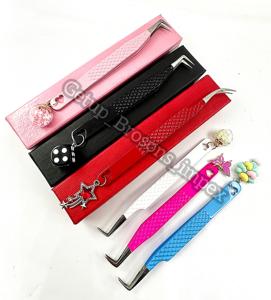 แหนบต่อขนตาสีเงินแบบกำหนดเองเครื่องมือความงามดีไซน์ใหม่ที่แตกต่างกันพร้อมการเคลือบผงสีเงิน - Product Image 6