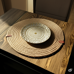 100% napperons en jute naturel faits à la main ensemble tapis de Table ronde écologique pour décor de salle à manger cuisine Restaurant vente en gros écologique - Product Image 4