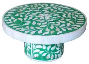 Round Shape Wood Bone Inlay Tableware <b>Cake</b> <b>Server</b> Ware Platter Stand Superior Quality Large Size Restaurant <b>Cake</b> Stand - Product Image 3