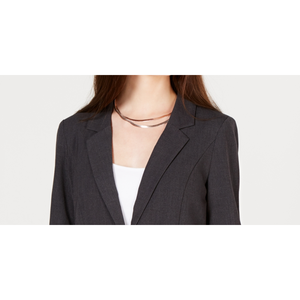 Blazer Nero da Ragazzo BCX con Maniche a 3/4, Arricciato e Ricamato, Chiusura Monopetto, in Maglia Tessuta, Tinta Unita, Taglia XS - Product Image 2