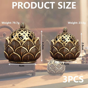 Brûleur d'encens décoratif religieux Bakhoor, style arabe, porte-oud pour intérieurs élégants (en métal) - Product Image 3