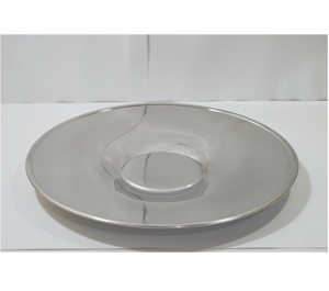 ถาดรองจานสแตนเลสทรงกลมสำหรับเสิร์ฟพร้อมกระจกขัดเงาสไตล์คลาสสิก - Product Image 2