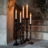 Chandeliers vintage en métal faits à la main, durables - Bougeoirs décoratifs antiques pour la maison, événements, Noël, Pâques
