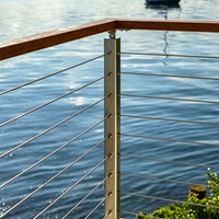 Poteau de balustrade en acier inoxydable noir anti-rouille HIMOWAY pour terrasse extérieure