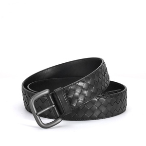 OEM Luxury Men's Casual Polo Belt Square Buckle Solid <b>Silver</b> Finish Customizable Color Size Lightweight Comfortable Cow Hide - Product Image 4